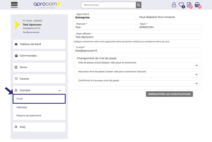FAQ - Compte - Comment modifier mon mot de passe