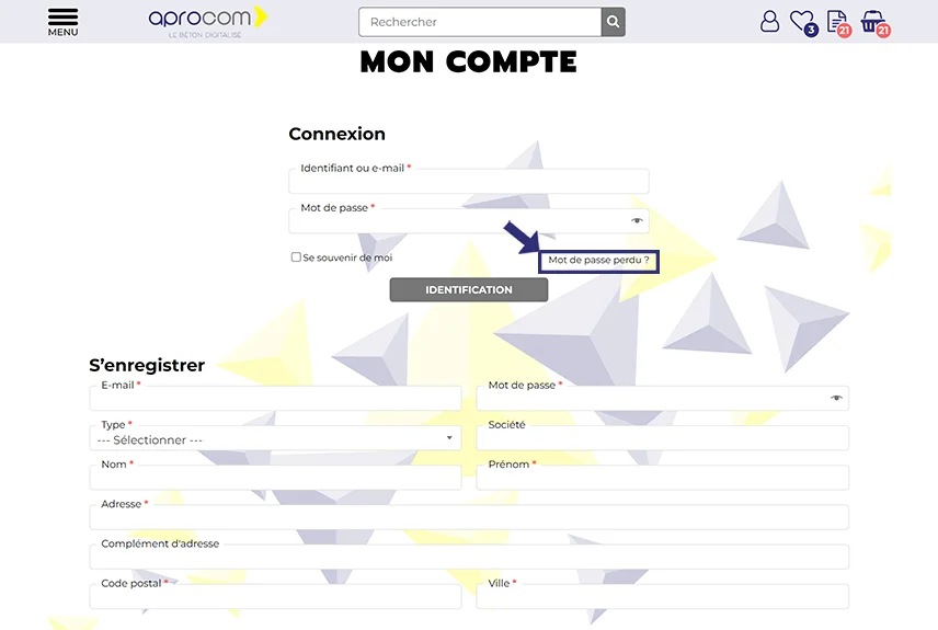 FAQ - Compte - J'ai perdu mon mot de passe, comment le récupérer