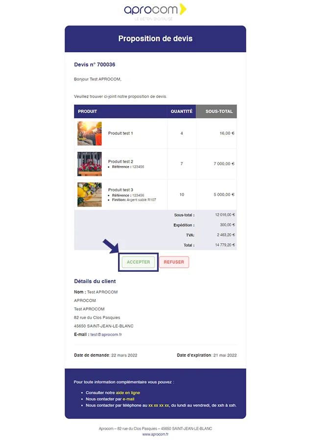 FAQ - Devis - Comment transformer un devis en commande