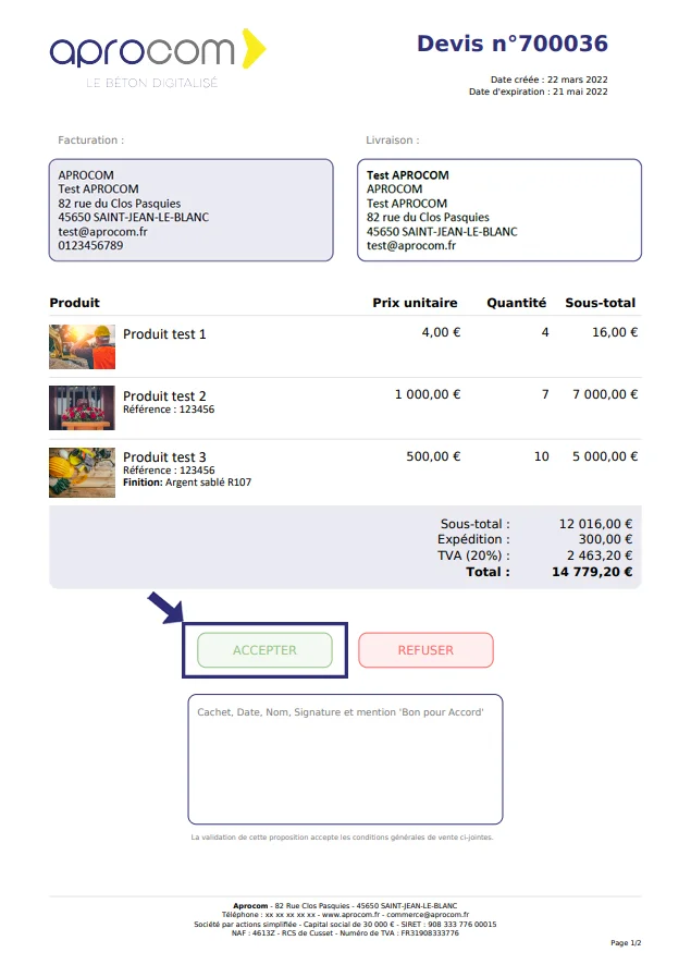 FAQ - Devis - Comment transformer un devis en commande